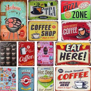 Metal Painting Vintage Metal Signs Delicato Fast Food BBQ Targa in metallo Ristorante Home Bar Cafe Cucina Decorazione della parete Poster retrò Pittura in ferro T220829