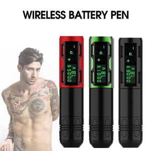 Macchina per tatuaggi Wireless ad alta definizione USB ricaricabile con penna rotativa Display LCD Attrezzatura per trucco professionale 220829