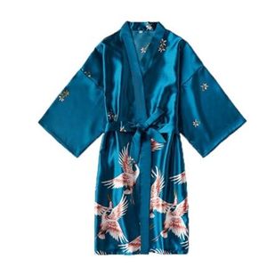 Frauen Robe Mode Satin Weibliche Bademantel Sexy peignoir femme Seide Kimono Braut Morgenmantel nachtwäsche Nacht Wachsen Für Frauen 220830