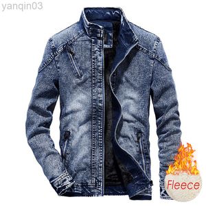 Giacche da uomo 2020 inverno New Cotton Fleece Denim Jeans Jacket Autumn Style Outfit Warm Vintage Classic L220830 L220830