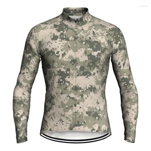 Racing Jackets Camo Long Sleeve Cycling Jersey Bicycle Bike Clothing MTB Sports Shirt Black Pro Motocross Mountain Road Ride Tight Top