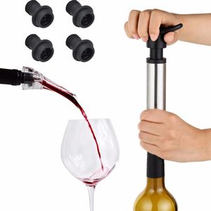 Bar Tools Wine Saver Vakuumpump Preserver Aerator Pourer Decanter med flaskstoppare Tillbehör Set C0830