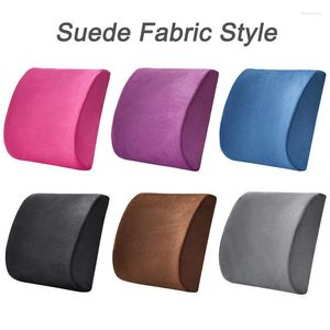 Seat Cushions Mesh Suede Soft Memory Foam Lumbar Support Breathable Healthcare Back Waist Cushion Car Home Office Pillows Relieve Pain