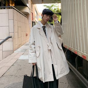 남성용 재킷 M-5XL S Belted Twill Light Wight Long Trenchcoat 플러스 크기의 옷 봄 가을 스트리트웨어 xxxxxl l220830