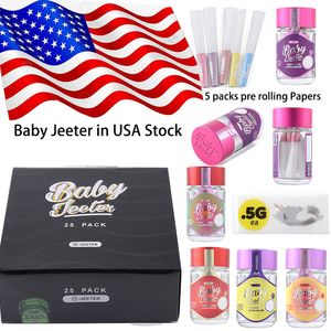 VS Stock Baby Jeeter Infused Prerolls Rook accessoires Lege container Glas Tank Jar Bottle Packs Pre Rolling Papers Clear Round Box STARS