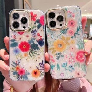 Colorful shellfish and fresh flowers Phone Cases For iPhone 14 14Pro 13 12 11 prevention shells