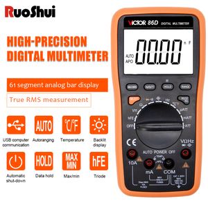 Digital Multimeter Victor 86D 5999 Räknar Auto Ranging med USB Output LCD Display