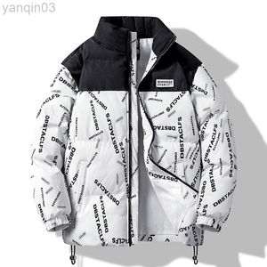 Men's Jackets Autumn And Winter Parka Thickened Down Padded Ins Tij Brand Letter Print Casual Stitching L220830