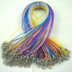 Hangende kettingen stks perceel inch verstelbaar gekleurd PVC rubberen touw ketting koord met kreeft sluitschoker voor doe het zelf sieraden maken cadeau
