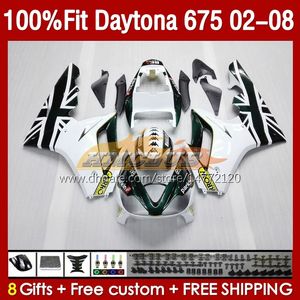 OEM FAIRINGS FÖR DAYTONA675 2002 2003 2004 2005 2006 2007 2008 BOODYWORK 148NO.64 DAYTONA 675 R CC 675R 02 03 04 05 06 07 08 675CC 02-08 INJEKTIONSFAIRING KIT Mörkgrön gröngrön