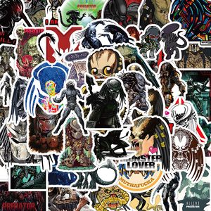 53Pcs Classical Movie Predator Stickers Predator Prey Graffiti Kids Toy Skateboard Car Motorcycle Bicycle Sticker Decals