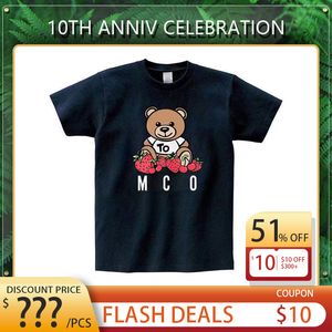 Fashion Designer Mens T Shirts High Quality Newest Bear Print Short Sleeve