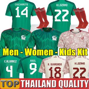 Messico maglie da calcio casa Copa america Versione Fans Player 20 21 CHICHARITO LOZANO DOS SANTOS 2021 set di magliette da calcio Uomini Donne Kit per bambini uniformi