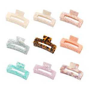 Women Hair Clips Claws Large Clamps Lady Hair Clip Barrette Candy Color Hairpin Big Square Claw Bobby Pin for Girs Crab Headwear Ornaments