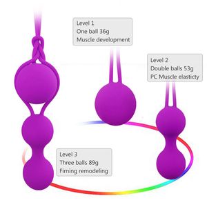 3 PCs definir bolas de massagem inteligentes seguras Bolas de feta de bola de sexo brinquedos de vagina apertar a m￡quina de exerc￭cio Geisha vaginal