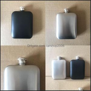 Hip Flasks 6Oz Square Flagon Stainless Steel Outdoors Hip Flask Portable Electroplate Eco Friendly Wine Pot With Black Si Carshop2006 Dhjwf