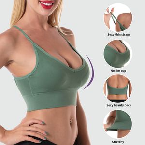 Bras för kvinnor underkläder sexig sömlös U -typ backless push up bralette siere crop top bandeau tank 220902