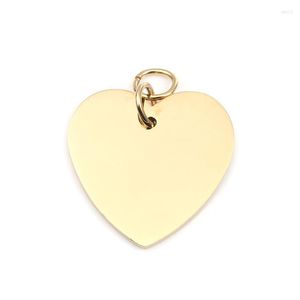 Pendant Necklaces 304 Stainless Steel Heart Pendants For Women Gold Color Blank Metal Stamping Tags DIY Jewelry Making Findings 1 Piece