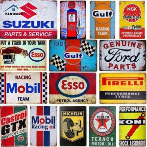 Metal Painting Retro Metal Tin Sign Racing Plate Sign Metal Posters Vintage Motor Oil Tin Sign Bar Gas Station Wall Plaques Decor T220829