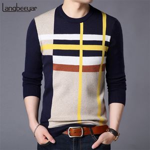 Мужские свитера модного бренда для мужчин для мужского пуловер o Neck Slim Fit Jumpers. Врученная шерстяная зимняя корейский стиль повседневная одежда 220830