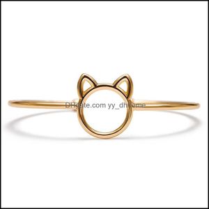 Bracciali da gatto braccialetti braccialetti orecchie da cuffia da gattino cartone animato regolabile consegna a goccia aperta 2021 gioielli yydhhome dhcqg