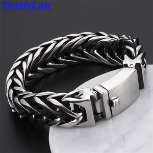 Pulseira masculina aço inoxidável 17 mm de largura 9 