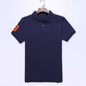 2024 wholesale polos Shirt European and American size summer men's short-sleeved casual color matching cotton plus size embroidered fashion T-shirt S-2XL