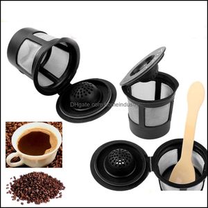 Кофейные фильтры Cafe Cup Cup Musterable Single подача K-Cup Filter для Keurig Coffee Espresso Maker Pods 9 ПК/лот Dec511 Drop Delivery 2021 Dhulo