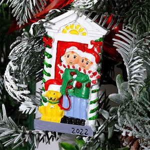 2022 DIY Weihnachten Dekorationen Ornamente Beschreibbare Santa Claus Anhänger Harz Home Party Außerhalb Geschenke Für Familie Freunde A12