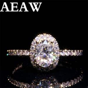 Solitaire Ring Wedding Rings AAW 14K Vitt guld Halo 10ct 3ct Oval Cut Brilliant Engagement for Women 220829