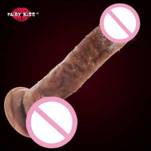 Skönhetsartiklar mjuka realistiska utlösande dildo sugkopp dildio manlig konstgjord verklig penisrem på falska dick faloimetor sexiga leksaker för kvinnor