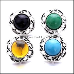 Charms Vintage Snap Button Charms Women Jewelry Findings Acrylic 18Mm Metal Snaps Buttons Diy Bracelet Jewellery Wholesale Drop Deliv Dhyxa