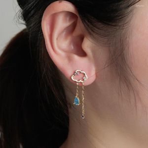 Orecchini pendenti Chandler coreano chic goccia d'acqua orecchino con pietra di cristallo nuvola nappa zircone cubico bello tutti i giorni per ragazza