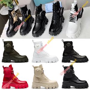 Women Designers Rois Monolith Boots Ankle Nylon Combat Boot real leather mens Designer Boot winter Martin ankled pouch attached ankles with box