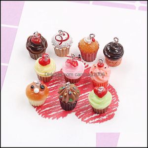 Charms Diy Resin Cup Cake Charms Chocolates Earrings Key Ring Findings Components Charm Jewelry Accessories For Girl 0 5Hl Q2 Drop De Dh2Cy