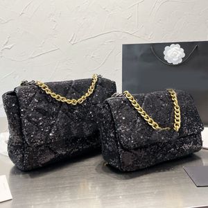 2022 new chain bag Crossbody Sequins Luxury Designer Brand Bags Fashion Shoulder Handbags High Quality Women Letter Purse Phone Wallet Metallic artwork