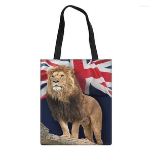Bolsas de noite bandeira de estampa de animais de animais bolsa de lona inserir bolsa de compras de verão feminino designer