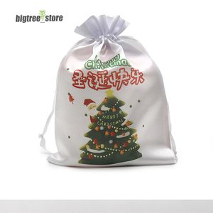 Sublimazione Natale Caramelle Borse Vuoto Bianco Fai Da Te Trasferimento Termico Borsa Con Coulisse Braccialetti Tasca Portaoggetti Confezione Regalo Borse Gioielli