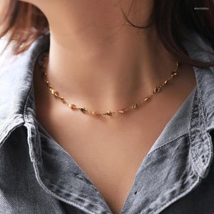 Suçlu Bayan Kızlar Mini Kalp Kolye Altın Renk Paslanmaz Çelik Aşk Bağlantı Zinciri Geçiş Moda Takı Hediyesi LDN322