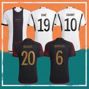 2022 Alemão # 19 SANE Futebol Jerseys 22/23 # 6 KIMMICH # 7 HAVERTZ # 8 GORETZKA # 9 FULLKRUG Camisa # 10 GNABRY # 11 GOTZE # 13 MULLER # 20 GUNTER Copa do Mundo da Seleção Nacional Uniforme de Futebol