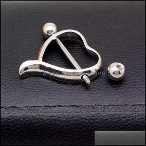 Nippelringar Surgiskt st l K rlekshj rta Nipple Shield Bar Ring Body Piercing Jewelry New T2 Drop Delivery DHSeller2010 DHLV0