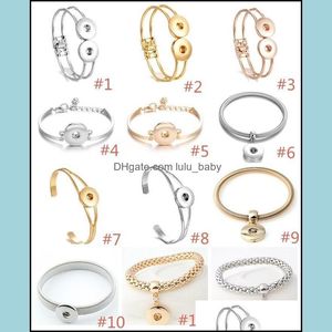 Charm-Armbänder Noosa Sier Vergoldetes Druckknopf-Armband 18 mm Knöpfe Charm-Armreifen DIY-Schmuck Drop-Lieferung 2021 Armbänder Dhsell Dhktn