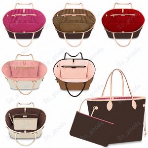 Дизайнер Never Women Full Plouds Tote Mageed Luxury Leather Fashion MM GM Dimbag Wild At Heart Beige Black White Pin