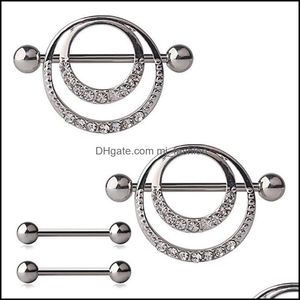 Nippelringar blandar f￤rger Rhinestone Body Piercing Navel Belly Button Ring 316L Allergic Medical for Men and Women C024 861 R2 Drop Del Dhmsh