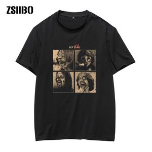 Zsiibo Halloween Horror Blood T -shirt Men Women T -shirts Let It Be Zom Cosplay T -shirt Zombie Band Print 3D Streetwear Tops294K