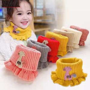 Nowe dzieci koronkowe szalik szalik dla dziewcząt dzianin ciepły kołnierz zimowa moda ciepła szyjka e3