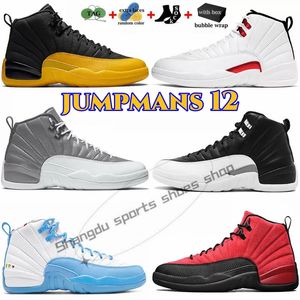 Jumpman 12 Basketbol Ayakkabı Erkekler 12s Playofflar Siyah Royalty Taksi Gizli Hiper Kraliyet Ters Grip Oyunu Twist Mens Trainers Açık Spor Sporları Kutu