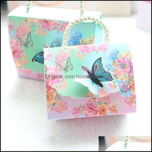Gift Wrap Avebien 20pcs Beautif Butterfly e Flor Wedding Candy Box Boly Churche Favors Papel Chocolate Presente 220811 Drop Delive Dhsgi
