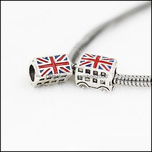 Charms British Bus Oil Drip Charm Bead 925 Sier Plated Fashion Women Jewelry Stunning Design European Style For Diy Bracelet 51 W2 Dr Dhmoe