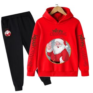 Özel Durumlar Çocuklar Uzun Kollu Noel Hoodies Giysileri Üst Pantolon Bebek yürümeye başlayan çocuk kıyafetleri Set Çocuklar Erkek Baba Kıyafetleri Takım elbise 220830